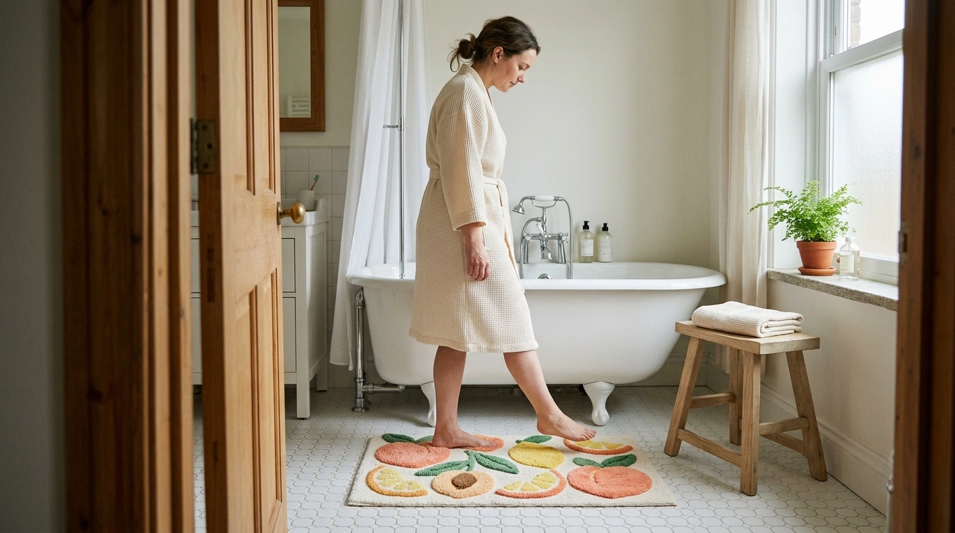 Fruit Plush Bathroom Mat: Placement and Styling Tips